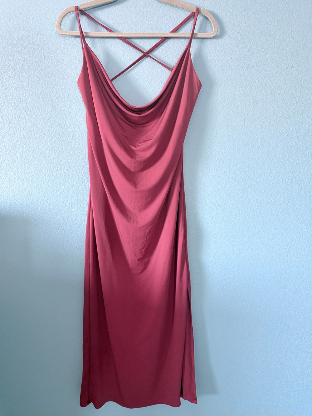 Abercrombie & Fitch Rose Cowl Neck Midi Slip Dress